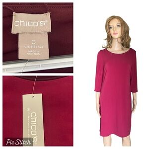 New! SHIFT DRESS
REVERSIBLE SOLID
DRESS FASHION
MULBERRY RED
570242822 size 4/6